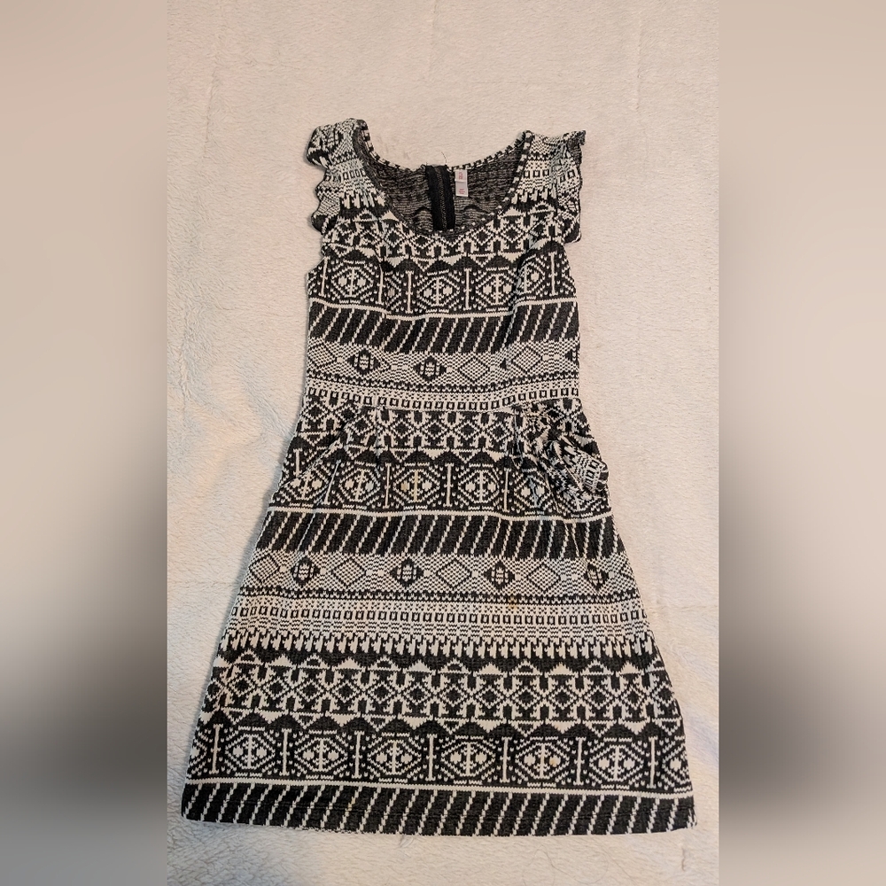 Xhilaration Black and White Holiday Mini Dress